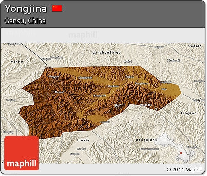 Physical 3D Map of Yongjina, shaded relief outside