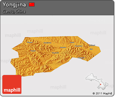 Political 3D Map of Yongjina, cropped outside