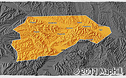Political 3D Map of Yongjina, darken, desaturated