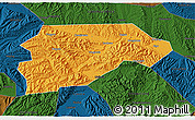 Political 3D Map of Yongjina, darken