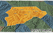 Political 3D Map of Yongjina, darken, semi-desaturated