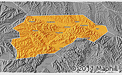 Political 3D Map of Yongjina, desaturated