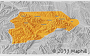 Political 3D Map of Yongjina, lighten, desaturated