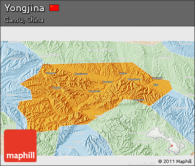 Political 3D Map of Yongjina, lighten