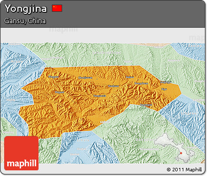 Political 3D Map of Yongjina, lighten
