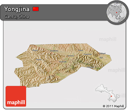 Satellite 3D Map of Yongjina, cropped outside