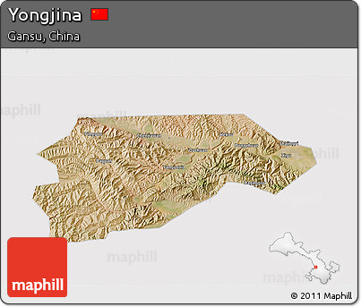 Satellite 3D Map of Yongjina, cropped outside