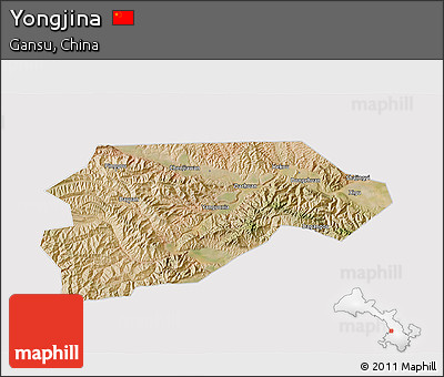 Satellite 3D Map of Yongjina, cropped outside