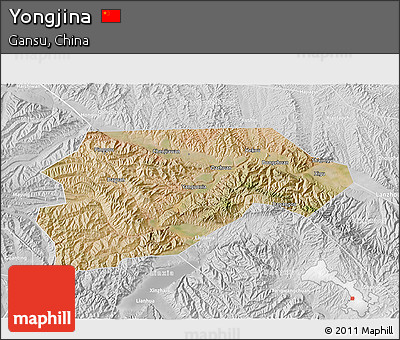 Satellite 3D Map of Yongjina, lighten, desaturated