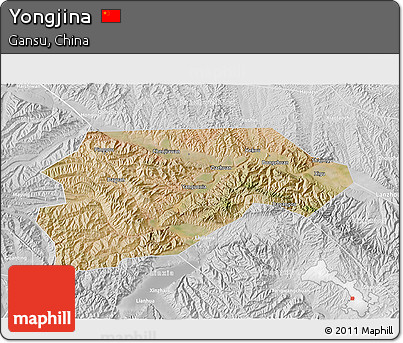 Satellite 3D Map of Yongjina, lighten, desaturated