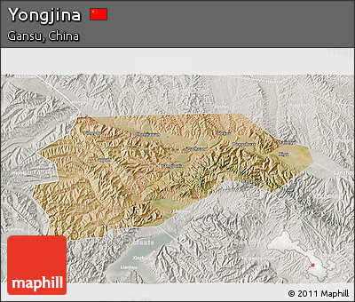 Satellite 3D Map of Yongjina, lighten, semi-desaturated