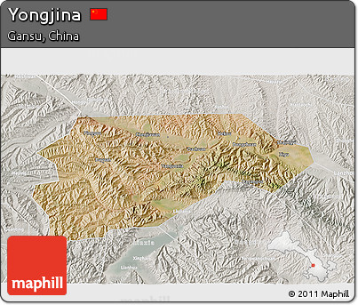 Satellite 3D Map of Yongjina, lighten, semi-desaturated