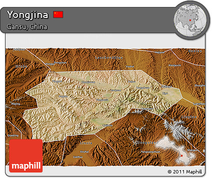 Satellite 3D Map of Yongjina, physical outside