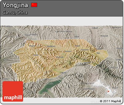 Satellite 3D Map of Yongjina, semi-desaturated