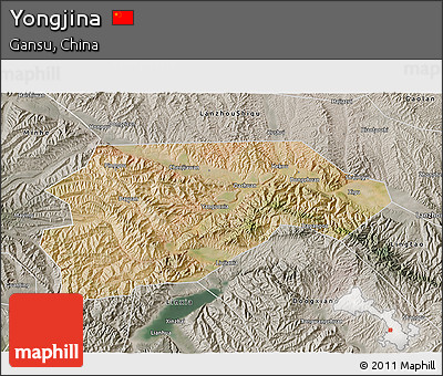 Satellite 3D Map of Yongjina, semi-desaturated