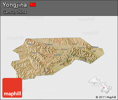 Satellite 3D Map of Yongjina, single color outside