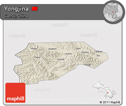 Shaded Relief 3D Map of Yongjina, cropped outside