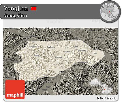 Shaded Relief 3D Map of Yongjina, darken