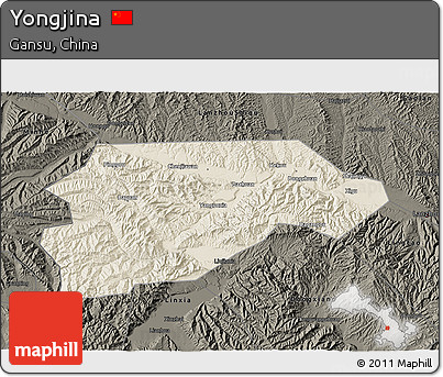 Shaded Relief 3D Map of Yongjina, darken