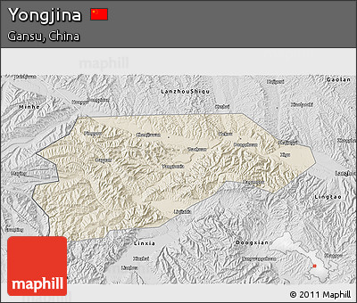 Shaded Relief 3D Map of Yongjina, desaturated