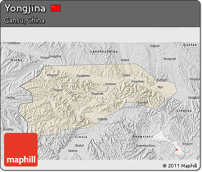 Shaded Relief 3D Map of Yongjina, desaturated