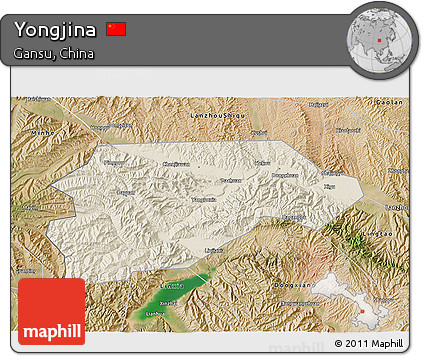 Shaded Relief 3D Map of Yongjina, satellite outside