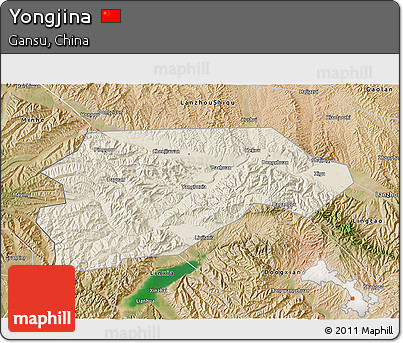 Shaded Relief 3D Map of Yongjina, satellite outside