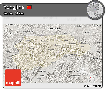 Shaded Relief 3D Map of Yongjina, semi-desaturated