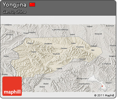 Shaded Relief 3D Map of Yongjina, semi-desaturated