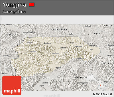 Shaded Relief 3D Map of Yongjina, semi-desaturated
