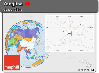 Political Location Map of Yongjina, highlighted country