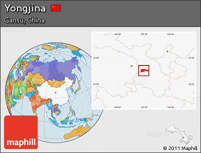 Political Location Map of Yongjina, highlighted country