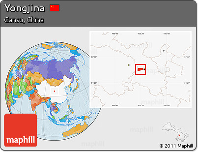 Political Location Map of Yongjina, highlighted country