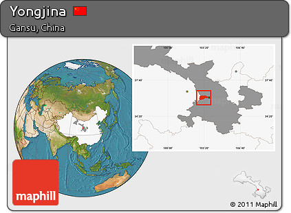 Satellite Location Map of Yongjina, highlighted country, highlighted parent region