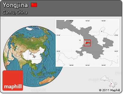 Satellite Location Map of Yongjina, highlighted country, highlighted parent region