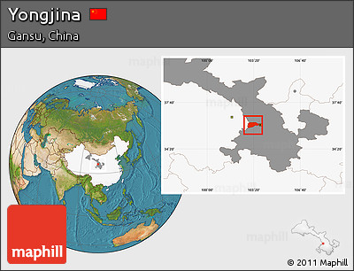 Satellite Location Map of Yongjina, highlighted country, highlighted parent region