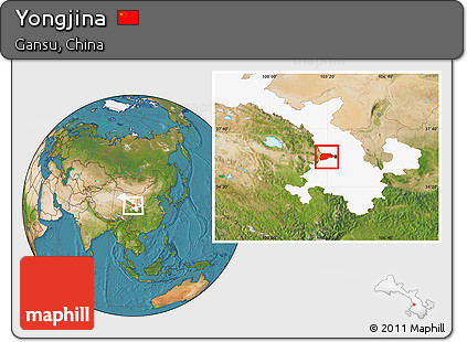 Satellite Location Map of Yongjina, highlighted parent region