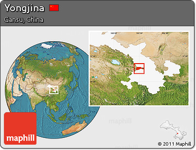 Satellite Location Map of Yongjina, highlighted parent region