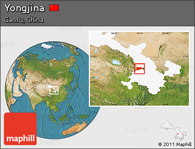 Satellite Location Map of Yongjina, highlighted parent region