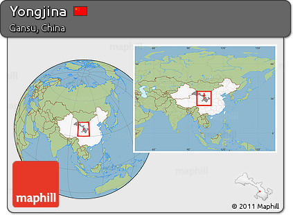 Savanna Style Location Map of Yongjina, highlighted country, highlighted parent region, within the entire country