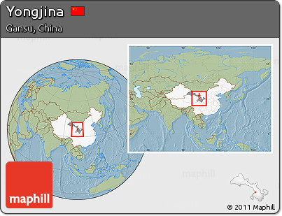 Savanna Style Location Map of Yongjina, highlighted country, highlighted parent region, within the entire country, hill shading