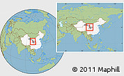 Savanna Style Location Map of Yongjina, highlighted country, highlighted parent region, within the entire country