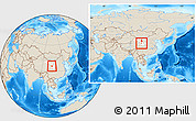 Shaded Relief Location Map of Yongjina, highlighted parent region, within the entire country