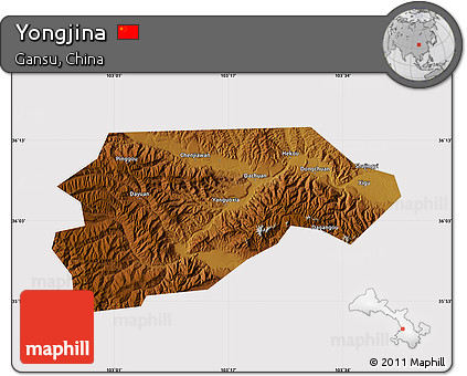 Physical Map of Yongjina, cropped outside