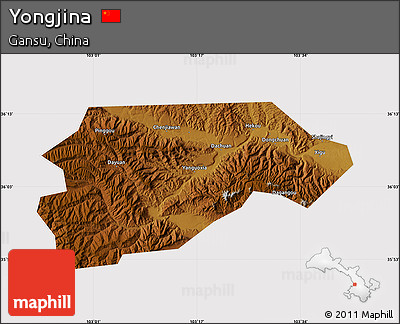 Physical Map of Yongjina, cropped outside