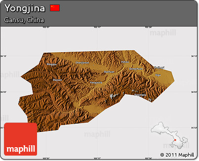 Physical Map of Yongjina, cropped outside