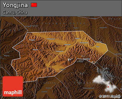 Physical Map of Yongjina, darken