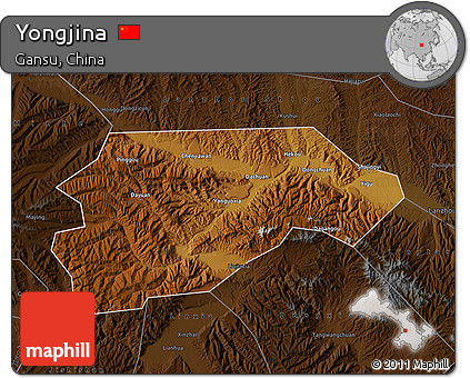 Physical Map of Yongjina, darken