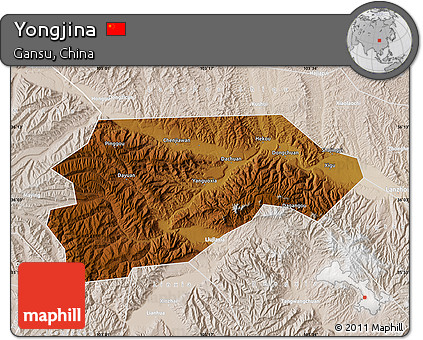 Physical Map of Yongjina, lighten