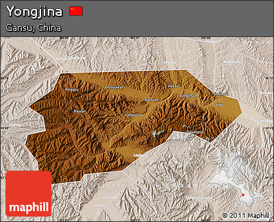Physical Map of Yongjina, lighten